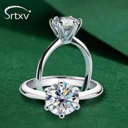 Solitaire Ring 5CT Six Prong Moisanite Ring VVS1 Lab Diamond Solitaire Band for Women Wedding Engagement Anniversary Promise Birthday Jewelry D240419