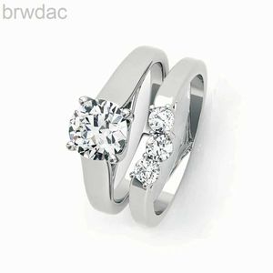 Solitaire ring 925 zilver 1 karaat Moissanite ronde trouwring voor vrouwen verloving cadeau D240419