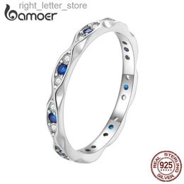 Bague solitaire en argent sterling 925 avec œil de démon et zircon bleu pour femme, fête d'anniversaire, fabrication de bijoux fins, cadeaux YQ231207