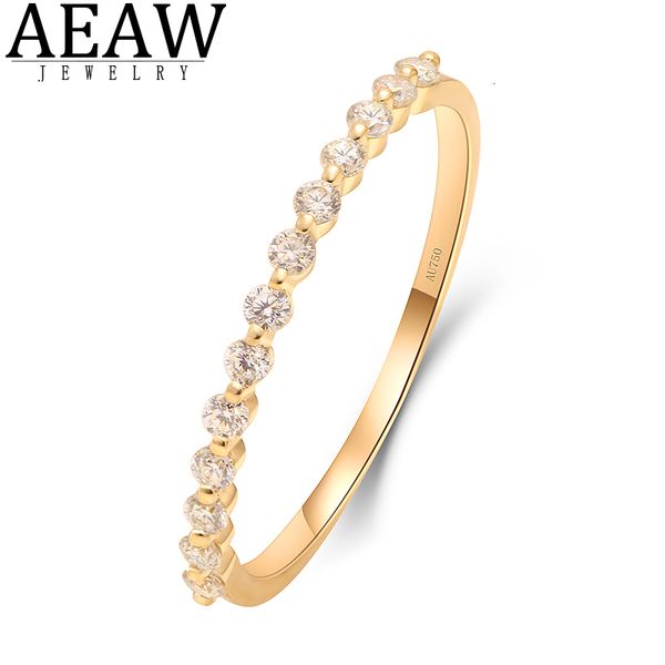 Bague Solitaire AEAW 13pcs 1.6mm 10K Or Jaune Bande De Mariage Pleine Bague De Fiançailles Empilable Femmes Bande Assortie 230419