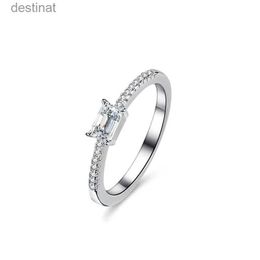 Solitaire Ring AETEEY Echte Moissanite Diamanten Ring D Kleur Emerald Cut Enkele Rij Ring Puur S925 Sterling Zilver voor Vrouwen Bruiloft Fijne SieradenL231220
