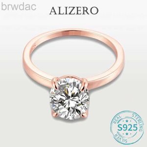 Solitaire Ring Alizero 9mm 3ct D Couleur OVAL MISSANITE RINGS 4 PRONG Classic Classic Trendy Solitaire Women Band Gra Certified 925 Sliver Ring D240419