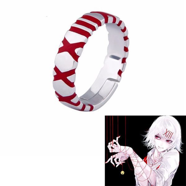 Anillo solitario Anime Tokyo Ghoul JUZO SUZUYA Cosplay ajustable abierto Unisex joyería regalo 230613