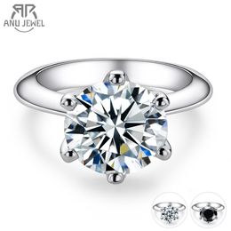 Solitaire ring Anujewel 1CT 2CT 3CT 5CT D kleur verlovingsring voor vrouwen 925 Sterling Silver Solitaire Ring Groothandel 230422