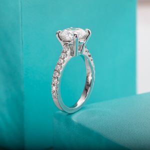 Solitaire Ring Anujewel 3ct D Color Moisse Diamond Engagement Mariage 18K Gold Gladed S for Women Wholesale 221119