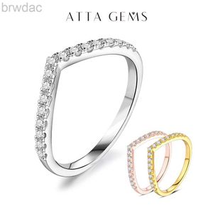 Solitaire ring Attagems Moissanite Diamond ringen sieraden vrouwen verlovingsring 925 Sterling zilveren sieraden bruiloft Moissanite Band Ring D240419