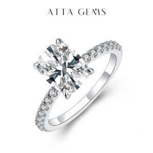 Solitaire ring Attagems Rings kussen gesneden 3.5ct d kleur 18k 14k 10k gele goud pass diamant test voor vrouwen fijne sieraden 230422