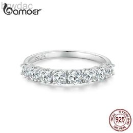 Solitaire Ring Bamoer 0.8ct D Color VVS1 Ex Round Moisanite Ring 925 STERLING Silver Eternity Ring Women Engagement Wedding Band D240419