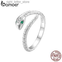 Bague Solitaire Bamoer 925 en argent Sterling Vintage serpent anneaux pour femmes Hipster Hip-Hop bague personnalité tout-match S925 bijoux cadeau YQ231207