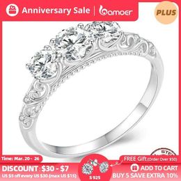 Solitaire ring bamoeranillo de plata de ley 11 chapado en platino para mujer sortija redonda de moissanita 925 cttw kleur d vvs1 ex lab diamante de compromiso z0327