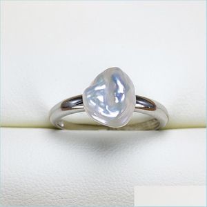Solitaire Ring Baroque Pearl for Women S925 Sier anneaux 7-9 mm bijoux de mode ajusté de mariage Drop Livraison Dhgarden Dhzkx