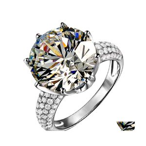 Solitaire ring Big edelsteen luxe sfeer kroongroep fl van diamanten harten en pijlen grote diamanten sieraden voor bruiloft druppeld del dh5m3