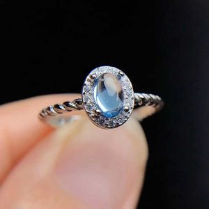 Solitaire ring Colife sieraden natuurlijk topaz zilver voor dagelijkse slijtage 4 mm*6mm 925 y2302