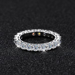 Solitaire Ring Cosya 2.2 CT Volledige rijringen voor vrouwen 925 Sterling Silver D Wit goud Diamantringen Bruiloft Fijne sieraden 230403