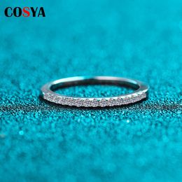 Bague Solitaire COSYA Real Row Anneaux Bandes Pour Femmes 925 Sterling Silver Sparkling Wedding Engagement Fine Jewelry Valentine Gifts 221103