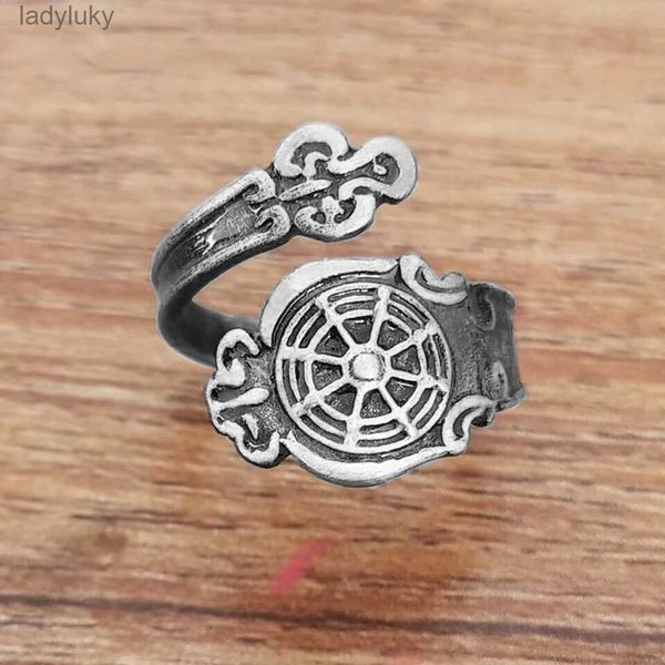 Anillo solitario Envío directo Rueda de barco Cuchara Anillo Chapado en plata Barcos náuticos Anillos Steam punk Dedo Pulgar Anillo Joyería de moda ajustable 240226