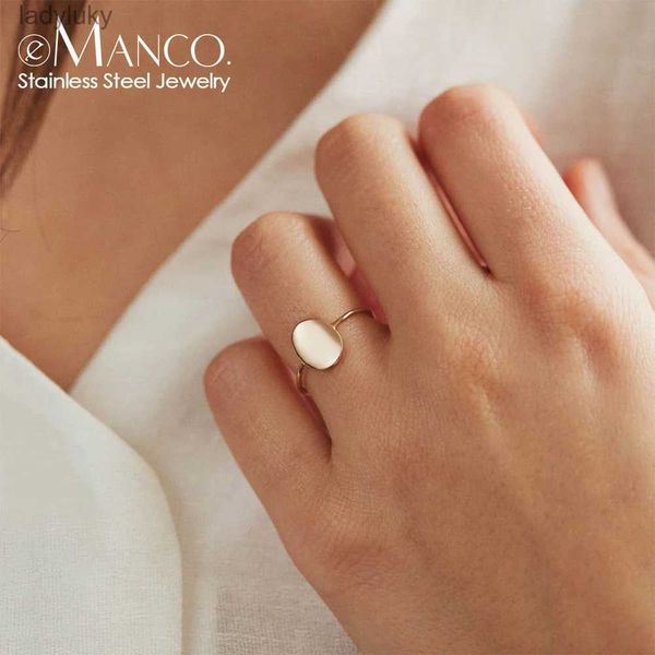 Anillo solitario eManco Anillo ovalado delicado Anillo feminista minimalista en blanco chapado en oro delicado para mujeres La personalidad puede ser al por mayor 240226