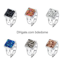 Solitaire Ring Mode Druzy Stenen Ringen Voor Vrouwen Healing Crystal Faux Natuurlijke Sier Vinger Nieuwe Luxe Sieraden Gift Drop Delivery Dhmdh