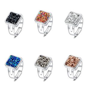 Solitaire ring mode druzy stenen ringen voor vrouwen genezende kristal faux natuurlijke sier vinger nieuwe luxe sieraden cadeau drop levering dhmua