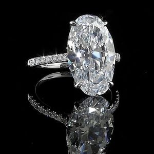 Bague solitaire mode exquise 100 originale 925 argent diamant anneaux pour femmes de haute qualité luxe 4ct ovale pierre bijoux de mariage cadeau 231007