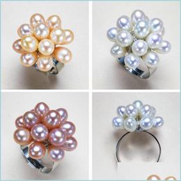 Кольцо-пасьянс, модное кольцо с жемчугом, кольца из натуральной пресной воды, 3 цвета, ювелирные изделия для женщин, Прямая доставка подарка, 2021 Bdejewelry Dhv0X