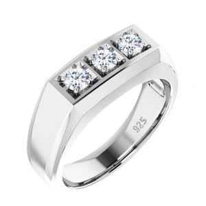 Solitaire Ring Heavy 3 Stone Ring voor mannen en vrouwen Sterling Silver 925 Certified Designer Luxe sieraden Accessoires voor vrouwelijke 230425