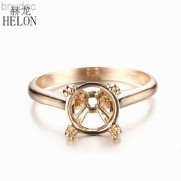 Solitaire ring helon ronde gesneden 9 mm semi mount verloving trouwring setting solide 14k 10k gele gouden ring vrouwen solitaire fijne sieraden d240419