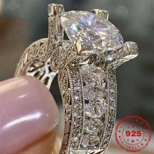 Bague Solitaire HOYON Sterling Silver 925 Jewelry Natural Moissanite style Coussin Zirconia Anillos Tension Setting Square Gemstone Y2302