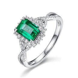 Solitaire Ring Imiteren Smaragd Vierkante Vorm Inlegringen Mode Vrouwen Verlovingsopening Eenvoudige Ring Sieraden Cadeau 763 Q2 Drop Leveren Dhcxk