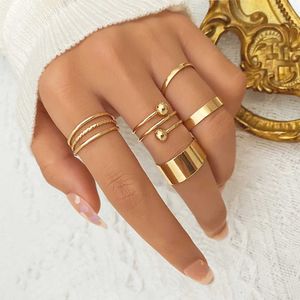 Anillo solitario IPARAM Punk Metal geométrico conjunto para mujer Vintage minimalista ancho nudillo tendencia dedo joyería regalos Y2302