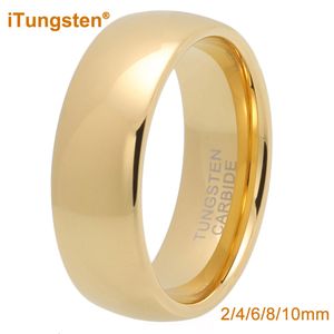 Solitaire ring itungsten 2mm 4 mm 6 mm 8 mm 10 mm Gold vergulde wolfraamring voor mannen dames paar verlovingen trouwband trendy sieraden comfort fit 230404