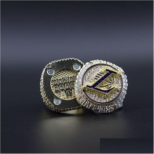 Solitaire Ring James Lakers Championnat des champions de l'équipe de basket-ball avec boîte en bois Souvenir Hommes Femmes Garçon Fan Cadeau d'anniversaire 2022 2023 Dho9J