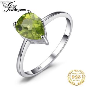 Solitaire ring sieraden peer 1.3ct natuurlijk groen peridot 925 sterling zilveren solitaire ring voor vrouw edelsteen sieraden jubileum cadeau d240419