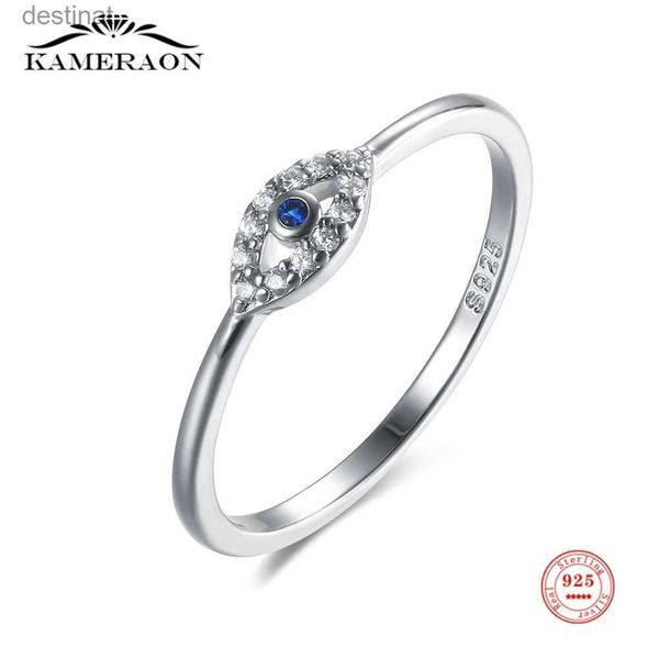 Solitaire Ring Kameraon Evil Eye Rings 925 Gift en argent sterling pour les femmes Good Luck Blue Stone CZ Brand Luxury Ring Turkey Party Fine Jewelryl231220