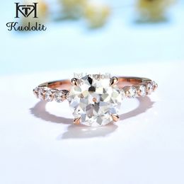 Solitaire Ring Kuololit OEC 14K 10K 585 Rose Gold s voor Dames 2CT 12CT Bubble Luxe Hide Halo Engagement 221119