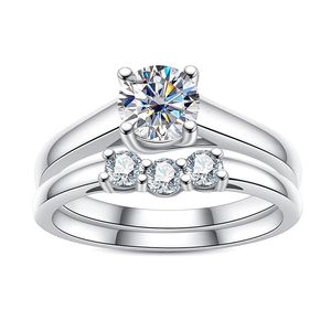 Bague Solitaire LESF 1 Carats bague de mariage en diamant rond pour femmes cadeau de fiançailles bijoux à la mode 231031