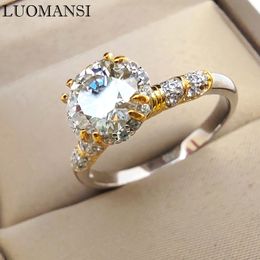 Anillo solitario Luomansi D VVS1 Corona con certificado GRA S925 Plata 1 Boda Fiesta Mujer Joyería Regalo 230209