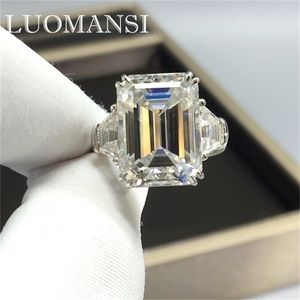 Solitaire ring luomansi real 18k au750 platina 10ct 11 15 mm doorgegeven de diamanttest High Wedding sieradenjubileumfeest 221109