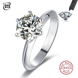 Solitaire Ring Luxe 925 Sterling Silver Real Rings Groothandel 230529