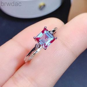 Solitaire Ring Natural Alexandrite Ladys Ring 925 STERLING SILP PRINCESS Square Nouveau style recommandation 1.5ct D240419