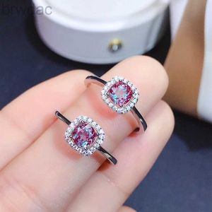 Solitaire Ring Natural Alexandrite Ladys Ring 925 STERLING SILP PRINCESS Square Nouveau style Recommandation D240419