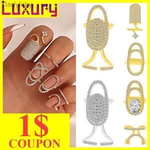 Anneau Solitaire nouveau en 2023 Anneau photo de luxe Gold Silver plaqué Phalanx Fashion Finger manucure joint Anneau pour femmes bijoux de tendance adolescente 240226