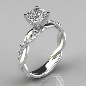 Solitaire ring Nieuwe trendy kristal verlovingsklauwen Designringen voor vrouwen aaa witte zirkoon kubieke elegieke vrouwelijke bruiloft sieraden geschenken y2302