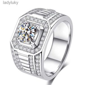 Solitaire ring ofertas klassieke witte kubieke vierkante zirconia kristallen ringen voor mannen jubileum bruiloft verloving sieraden 240226