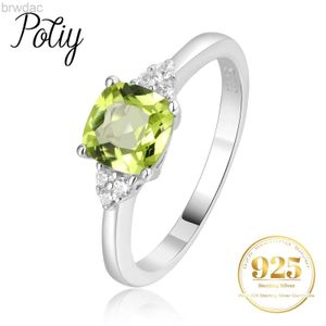 Solitaire ring potiy 1.1ct echte natuurlijke peridot 925 Sterling Silver Solitaire Ring voor vrouw mode edelsteen fijne sieraden bruiloft D240419