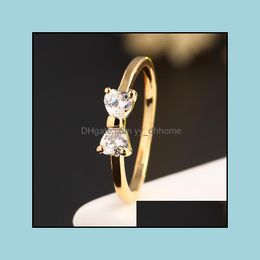 Solitaire ringring voor vrouwen diamant verloving 18k goud vergulde kubieke zirconia saffier edelsteen ringen bruiloftsset drop del yydhhome dhk9a