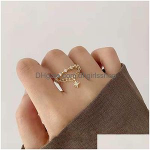 Anel solitário anéis para mulher em forma de estrela moda feminina amor joias mulheres meninas presente entrega direta dhcj9