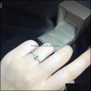 Solitaire ring ringen sieraden natuurlijke smaragdgroene ring, winkel promotie specials, edelsteen uit het mijngebied, 925 Sier Y1128 drop levering 2021
