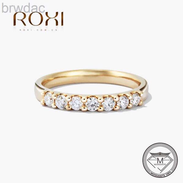 Anneau Solitaire ROxi Moisanite Ring 2,5 mm Gold Half Eternity Bubble Bubble Rings for Women Jewelry Wedding Diamond Engagement Band Moissanite Jewelry D240419