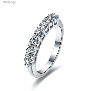 Bague solitaire sept pierres 0,7 carats en or massif 14 carats avec véritable diamant pour femme, bague de fiançailles assortie à tous les styles, micro insert, excellente bague L231220